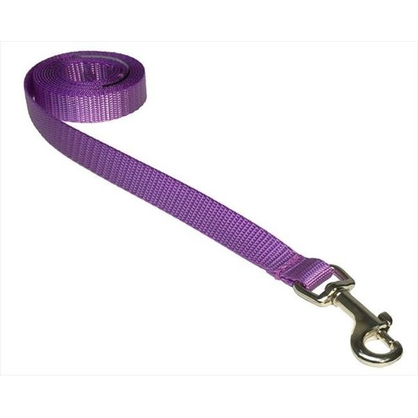 Sassy Dog Wear Sassy Dog Wear SOLID PURPLE XS-L 4 ft. Nylon Webbing Dog Leash; Purple - Extra Small SOLID PURPLE XS-L